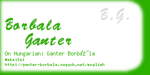 borbala ganter business card